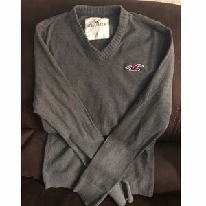 Hollister Gray long sleeve v neck sweater